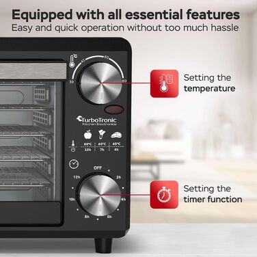 TurboWave BIO сушарка для продуктів, 14 л, металева, 5 ящиків, 30-80°C, таймер, рецепти