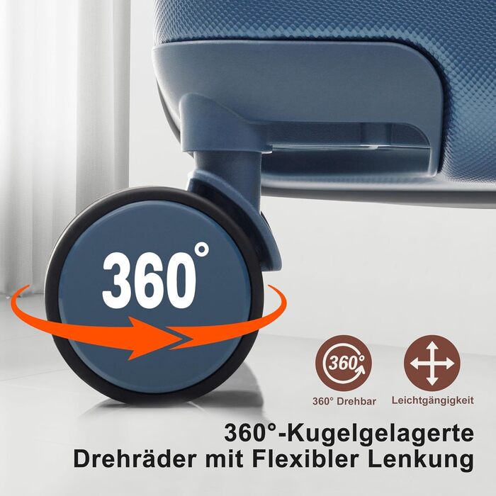 Набір валіз Merax 3 шт. з жорстким корпусом, 20/24/28 дюймів (Синій та Сірий)