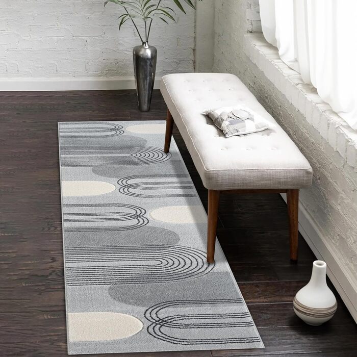 Короткий ворс Сірий - 80x150см - килим для вітальні бохо геометричний сучасний скандинавський килим для вітальні спальня 80 х 150 см сірий