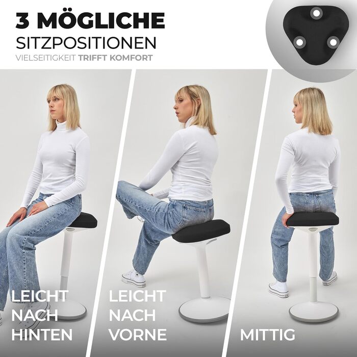 Офісний стілець SMART-Sitzen з ефектом свингу, регульована висота, чорний. Ергономічний стілець для дому та офісу, обертовий, нековзний.