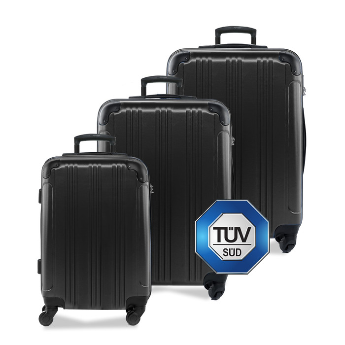 Набір валіз FERGÉ QUÉBEC з ABS-пластику, 3 шт. (ручна поклажа, L, XL), дорожні валізи-тролеї на 4 колесах