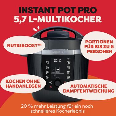 Instant Pot Plus 9-в-1: Мультикухня, 5.7 л, нержавіюча сталь – мультиварка, скороварка, рисоварка, йогуртниця, су-вид, стерилізатор, підігрівач