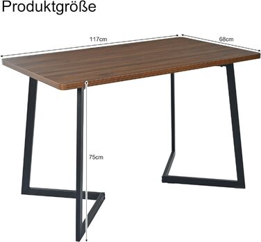 Обідній стіл Merax 140x80 см з імітацією мармуру, для 4-6 осіб, металевий каркас, регульовані ніжки, білий/чорний