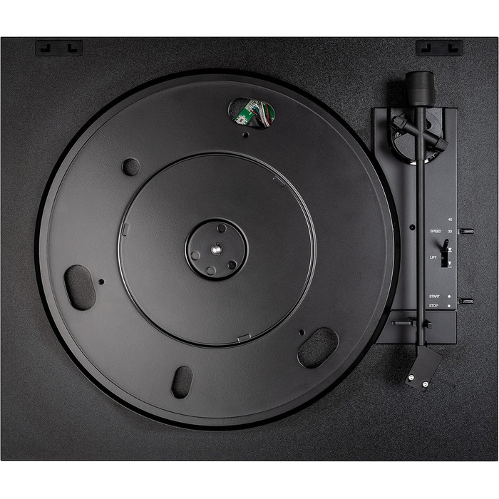 Проигравач вінілу Pro-Ject Automat A1 з вбудованим фонокоректором, повністю автоматичний, перемикач швидкостей 33/45 об/хв, головка Ortofon OM10, чорний