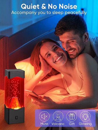 Лавова лампа SENCU зі світлодіодним підсвічуванням USB 23 см червоно-чорна