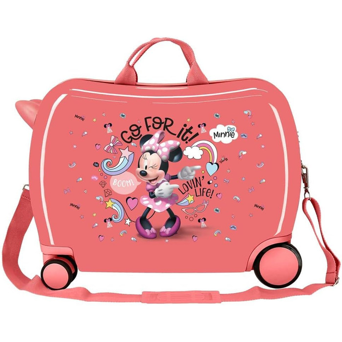 Дитяча валіза Disney Minnie Lovin Life, рожева, 50 x 39 x 20 см, жорстка комбінована застібка з ABS, 34 л, 1,8 кг, 4 колеса, ручна поклажа, рожева, дитяча валіза