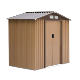 Сарай для інструментів Outsunny з розсувними дверима, 2,13 x 1,30 x 1,85 м, металевий, жовтий