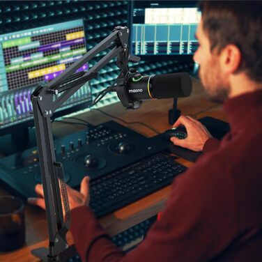 Мікрофон Maono з кріпленням-стійкою для подкастів, геймінгу, стрімінгу та запису - BA20, чорний