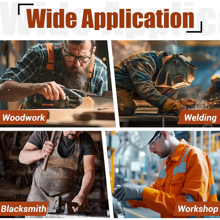 Швейний фартух QeeLink зі шкіри з рукавичками, 6 кишень, вогнестійкий та жаростійкий, коричневий