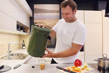 Казка Бокаші Органко 2 (9,6 л / відзначений нагородами кухонний компостер з переробленого пластику / стартовий набір для кухонних відходів і компостування / з активатором бродіння 1 кг (оливкова олія)