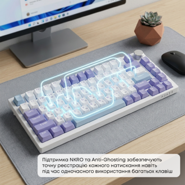Дротова механічна клавіатура Ajazz AK820 Sea Salt Switch White (AK820-SS-PWB)