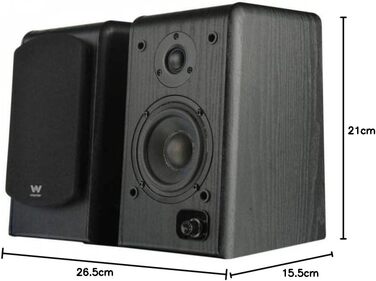 Акустична система Woxter Dynamic Line DL-610: 150W, Bluetooth, дерево, сабвуфер, динаміки, RCA, 3.5mm, регулювання басів, висот, гучності, чорний колір