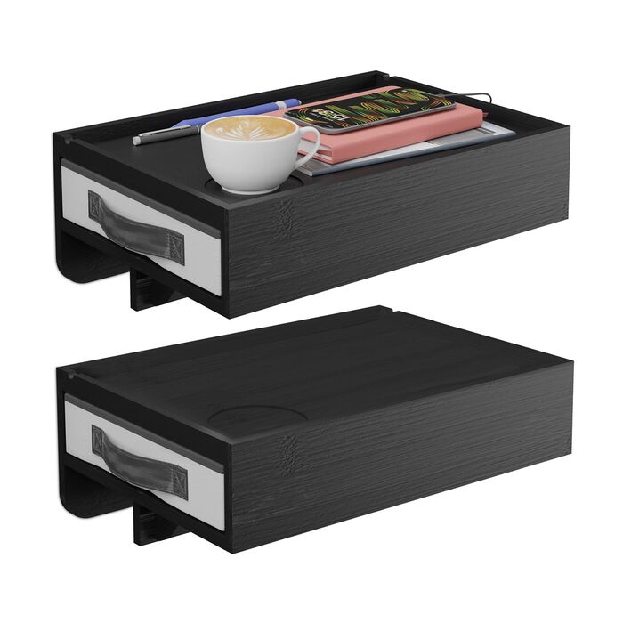 Набір з двох приліжкових столиків Relaxdays з бамбука з кріпленням