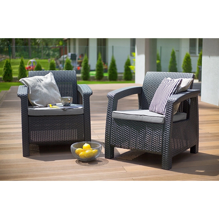 Комплект садових меблів Keter з пластику, сірий, 4 предмети