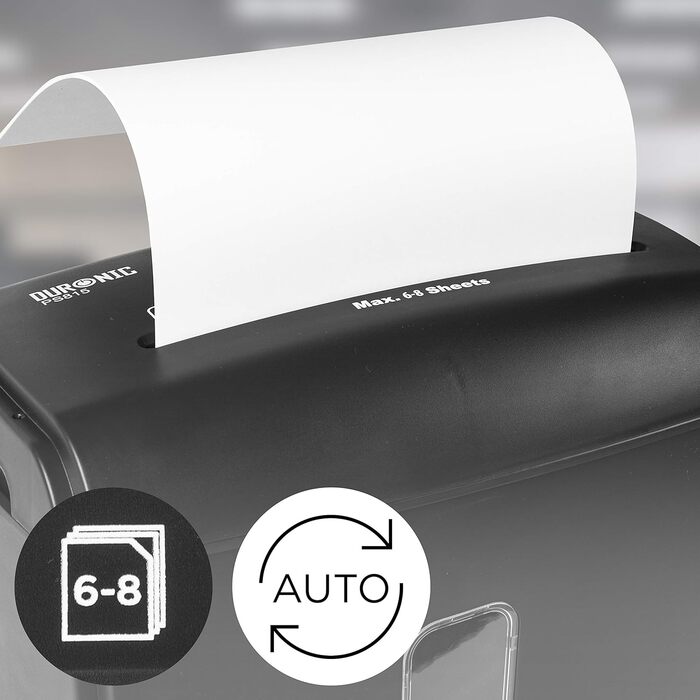 Шредер Duronic PS815 для документів, кредитних карт та CD, 15 аркушів, P4, 22 л
