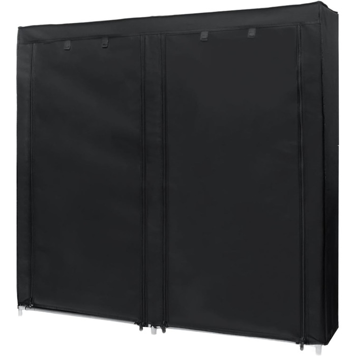 Розкладна шафа 120x30x110 см в кольорі Raven BLACK - Тканинна шафа на блискавці Шафа для одягу Полиця для взуття Сервант з 12 відділеннями для зберігання - Кемпінгова шафа Текстильна шафа
