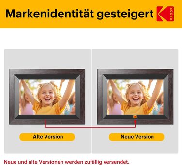Цифровий фоторамка Kodak 10,1 дюйма WiFi, IPS Touchscreen, 32GB, Автоматичне поворотання, для кріплення на стіну, ділитися фото з будь-якого місця, коричневий (чорний каркас)