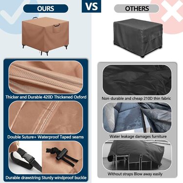 Захисний чохол для садово-патіо меблів, водонепроникний, 420D Oxford, Anti-UV, 90x90x90 см
