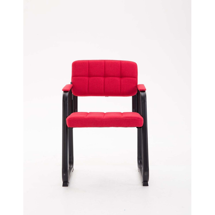 Крісло для відвідувачів Canada B з підлокітниками та м'яким сидінням, червоне. З металевим каркасом, для зони очікування.