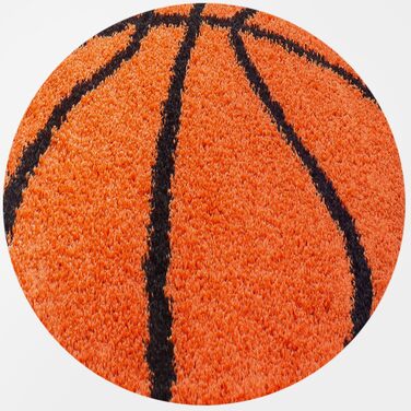 Дитячий килимок Круглий футбольний дизайнерський килим Дитячий килимок для хлопчиків і білий ігровий килимок для хлопчиків і дівчинки Extra Soft (120 см круглий, помаранчевий)