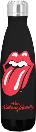 Пляшка для води Rocksax 500 мл The Rolling Stones Язичок 18/8 з нержавіючої сталі, герметичний, 12 годин гарячий, 24 години холодний, 26,5 см у висоту х 7 см у діаметрі, офіційний ліцензований продукт