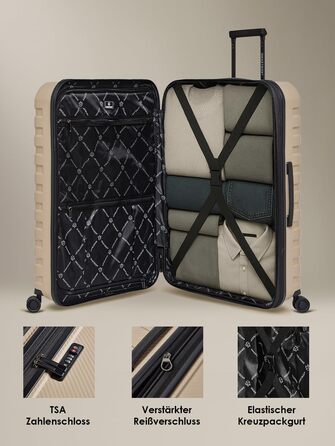 Набір валіз Smartbox Hartschalen Edition 01: 3 валізи, розширювані, з TSA-замком, з поліпропілену (Бежевий)