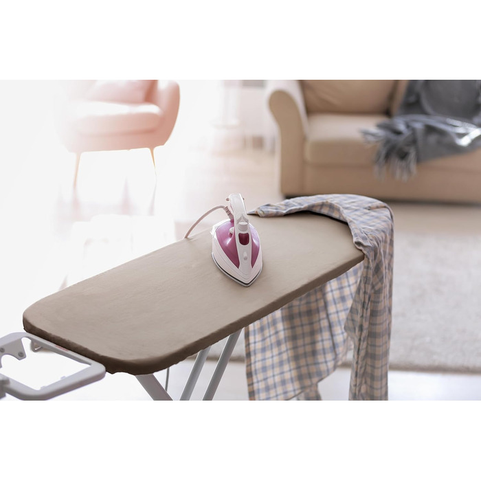 Чохол для прасувальної дошки Encasa XO з товстим 4 мм фетровим наповнювачем - Бежевий, бавовна, еластичний (125x39 см), тепловідбиваючий