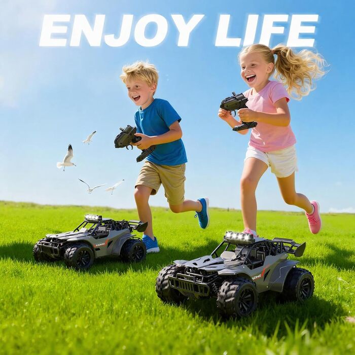 Радіокерований позашляховик 20 км/год, масштаб 1:20, металевий корпус, фари, 2 акумулятори (50 хв), 2.4Ghz, RC автомобіль - іграшка в подарунок