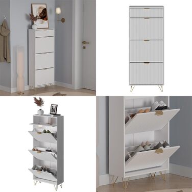 Шафа для взуття Vicco Helge, 60 x 145 см, 3 відділення, білий