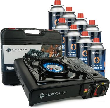 Газовий набір для кемпінгу Outdoor з 8 балончиками газу - портативний газовий пальник для відпочинку на природі