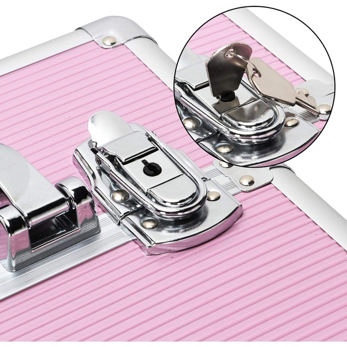 Косметичка Yaheetech 4 в 1: великий органайзер для косметики, ювелірних виробів та інструментів перукаря (рожевий)