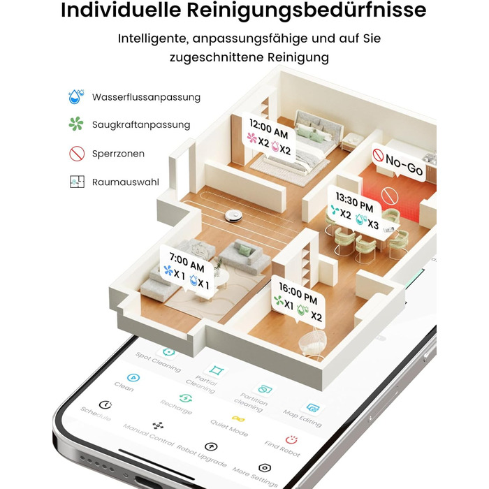 Робот-пилосос LEFANT M2Plus з функцією миття підлоги, 6000Pa, LiDAR-навігація, самоочищення, ідеальний для видалення шерсті тварин