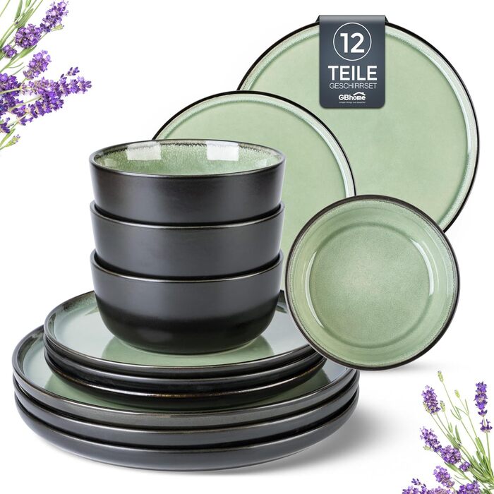 Набір посуду GBHOME 12 шт. з реактивною глазур'ю (12 шт.)