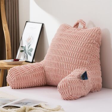 Крісло-мішок Holawakaka для читання та відпочинку з підлокітниками та спинкою, велике, рожеве