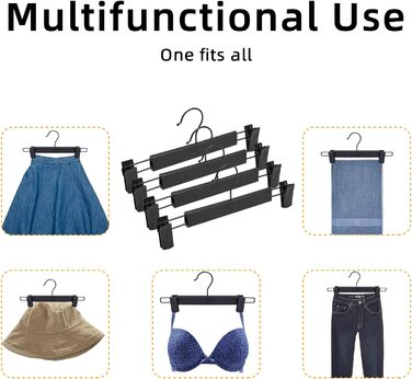 30 шт. вішалки для штанів та спідниць Northern Brothers, чорного кольору, з кліпсами, з пластику, для джинсів та шортів