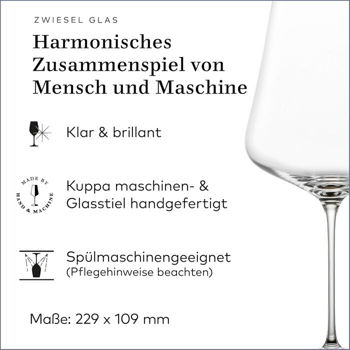 Набір келихів для червоного та білого вина Zwiesel Glas (2 шт.) - Tritan кришталь, стійкий до миття в посудомийній машині