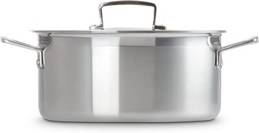 Сковорода Le Creuset з кришкою з нержавіючої сталі, 24 см, для всіх типів плит (включаючи індукцію) та духовки, срібна