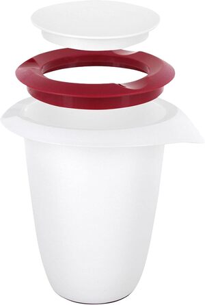 Набір для випічки Westmark Back-Set 4 шт. з мисками, вінчиком, мірною склянкою та скребком/роз’єднувачем для випічки, пластик, білий/червоний/прозорий, 315522E7