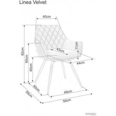 Стілець LINEA VELVET чорний каркас/зелений BL.78