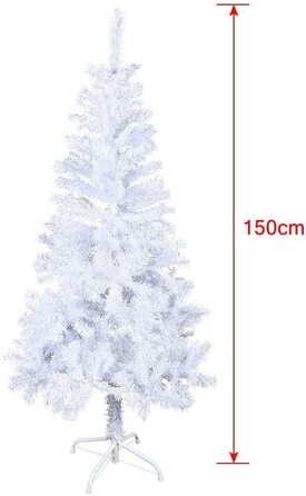 Штучна Біла Різдвяна ялинка соснова хвоя (білий ПВХ, 150 см), 150