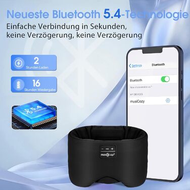 Маска для сну з Bluetooth навушниками, 100% затемнення, шовкова, для чоловіків та жінок, м'які навушники, Bluetooth маска для сну, подорожей (Чорний)