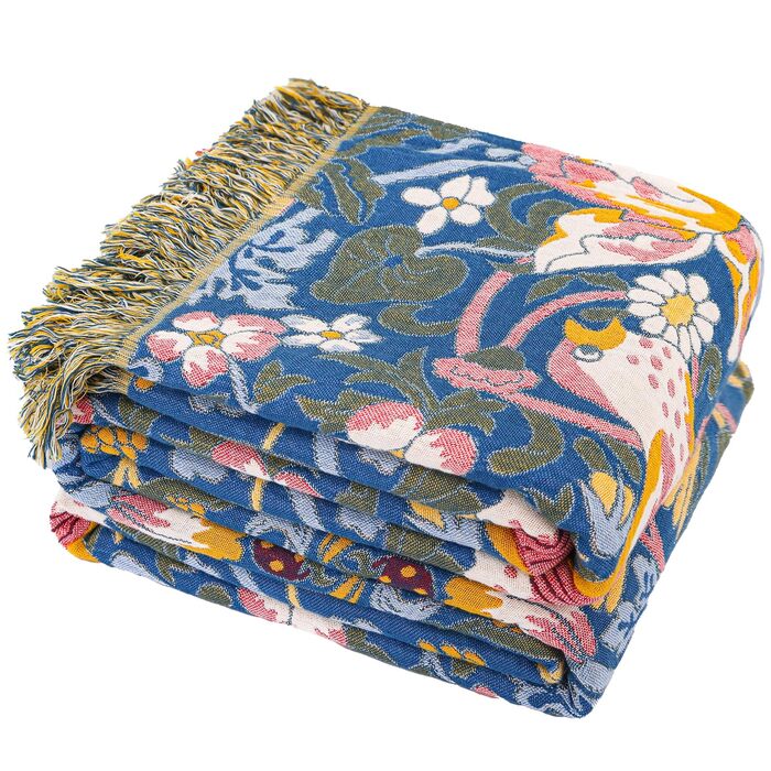 Плед Boho з 100% бавовни, стиль кантрі, 150х200 см (Птахи та квіти)
