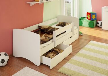 Дитяче ліжечко Best For Kids 90x200 із захистом від падіння, висувними ящиками, матрацом 10 см