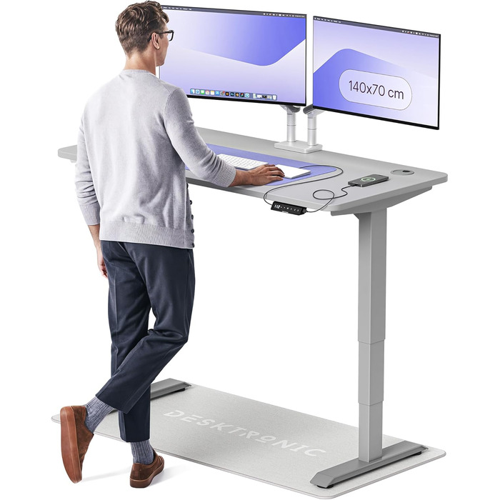Електричний регульований стіл Desktronic HomePro 140x70 см - сірий