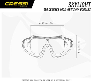 Плавальні окуляри Cressi унісекс Skylight преміум-класу для плавання з захистом від ультрафіолету 100, високоякісні матеріали (один розмір підходить всім, прозорий / білий / синій)
