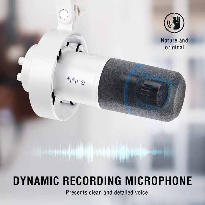 FIFINE K688 - Студійний мікрофон XLR/USB для запису вокалу, подкастів, стрімінгу та ігор. Динамічний, з кардіоїдною характеристикою, кнопкою Mute та 3.5 mm роз'ємом для навушників.
