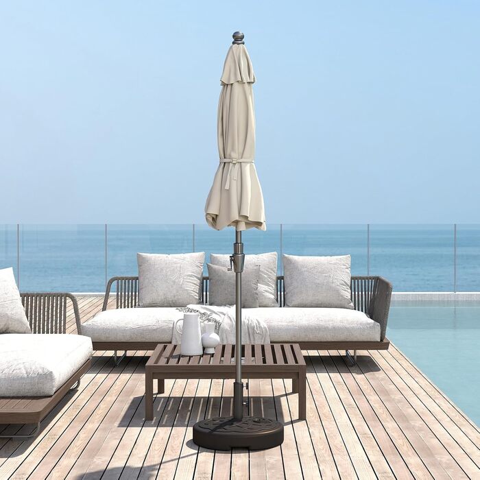 Підставка для парасольки Helios&Hestia Robuster, пластикова, заповнюється водою/піском, для вулиці, 31,8 кг, бронза