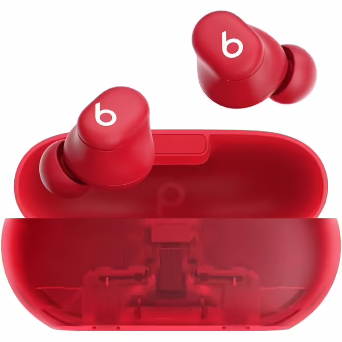 Beats Solo Buds – бездротові Bluetooth In-Ear навушники, 18 годин роботи, сумісні з Apple та Android, з мікрофоном, прозоро-червоні