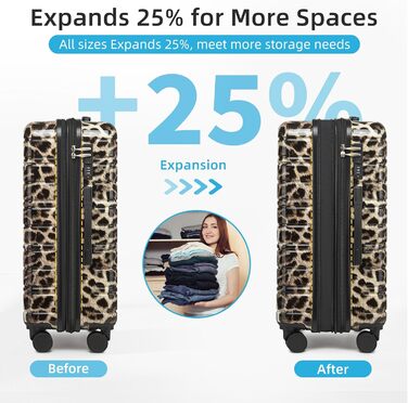 Набір валіз LARVENDER 5-ти частинний, з жорстким корпусом, розширюваний, з кодовим замком