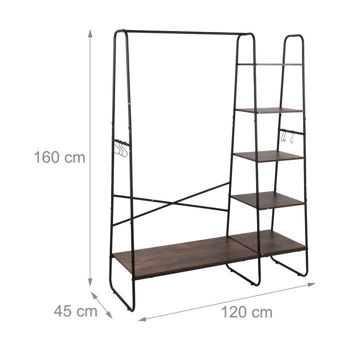 Підставка для одягу Relaxdays з 6 полицями